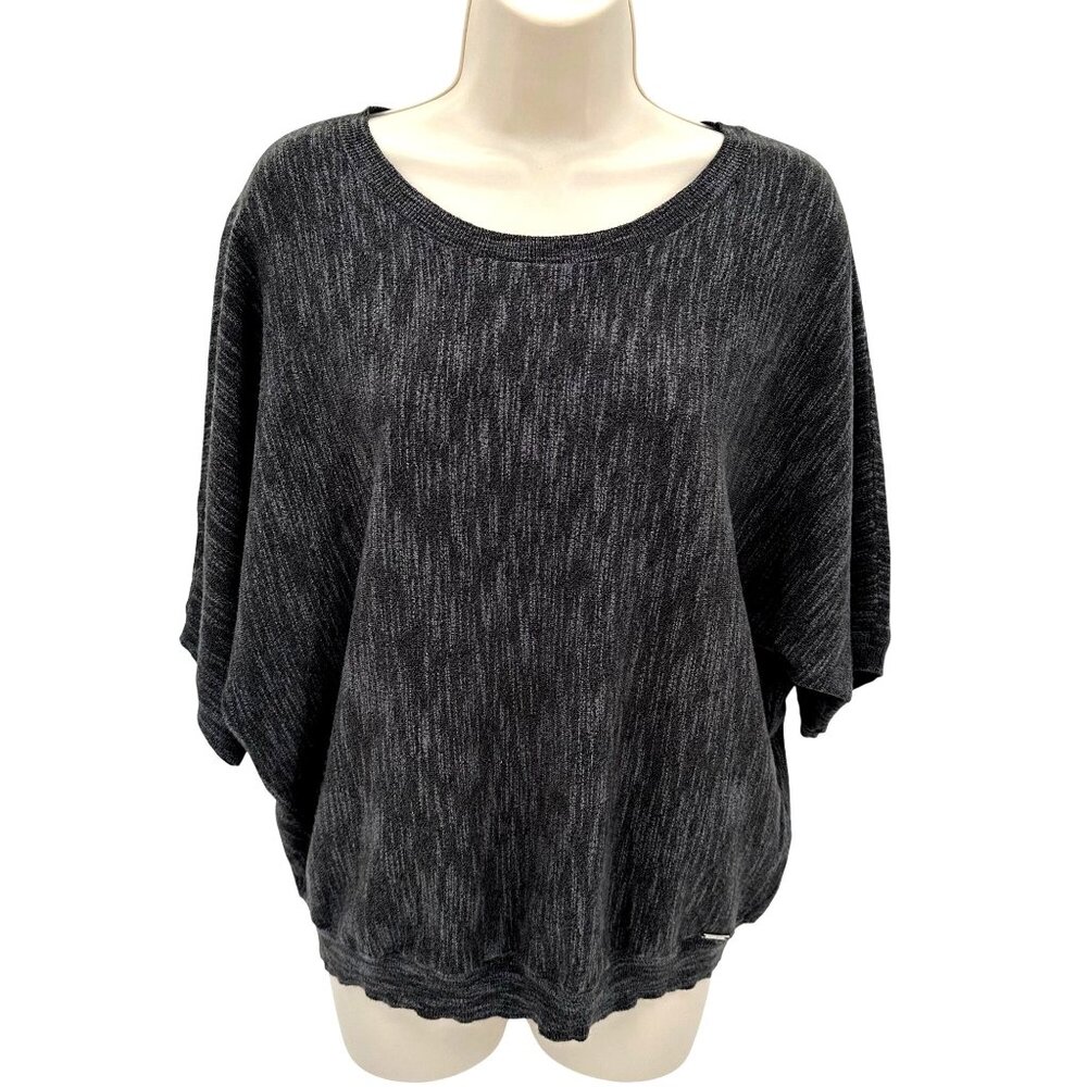DKNY Jeans Womens Charcoal Knit Dolman Sleeve Sweater M Viscose Blend